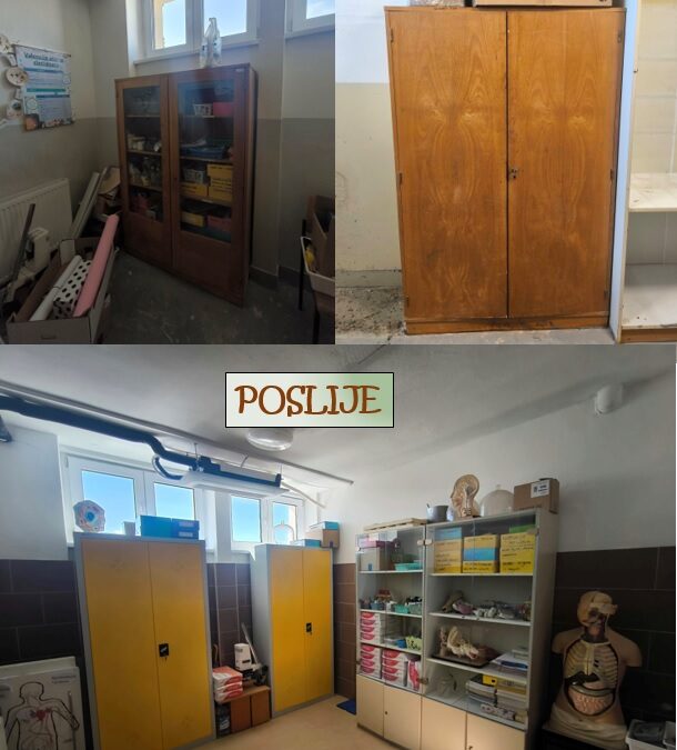 Zahvala za donacije pri obnovi i opremanju školskog kabineta biologije, kemije i likovne kulture.